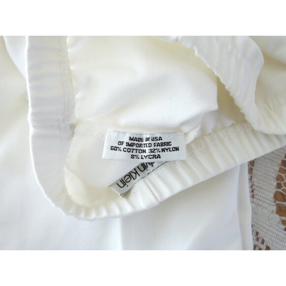 Vtg 80s Calvin Klein White Cotton Stretch Twill Pull-On Skinny Pants sz XS - Picture 6 of 8